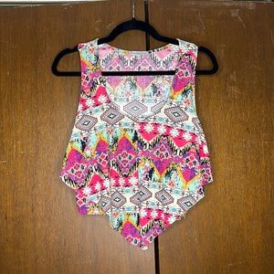 Tribal print crop top